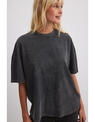 Made In Portugal Organic Cotton Oversize T Shirt Acid Wash Black
